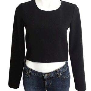ASOS Black Textured Hi-Lo Crop Top EUC sz 4